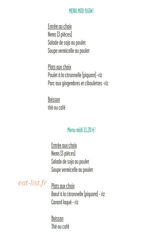 Chez Tan — carte page 10