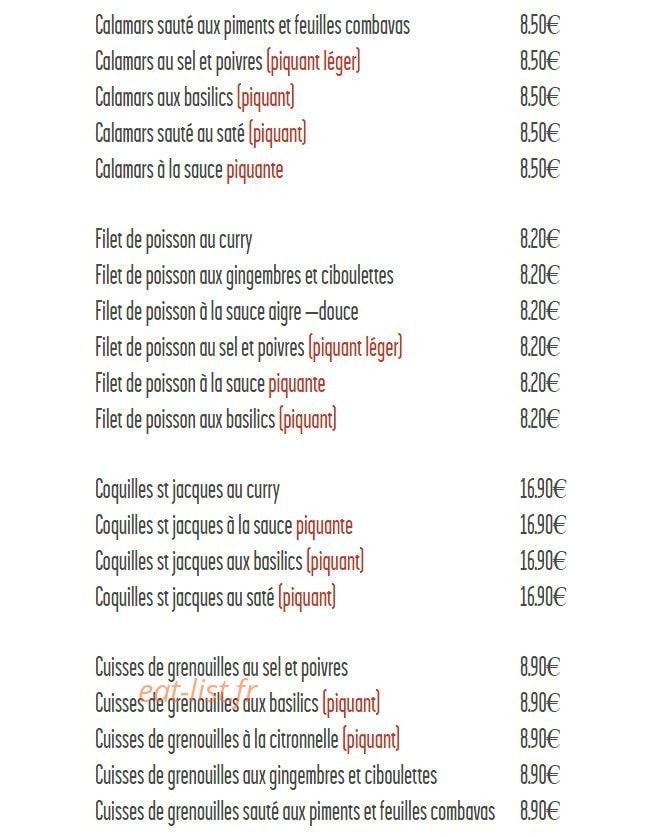 Chez Tan — carte page 4
