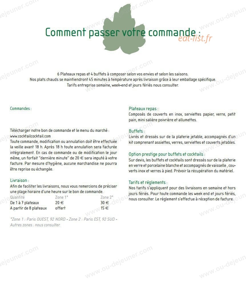 Cocktail cocktail — carte page 15