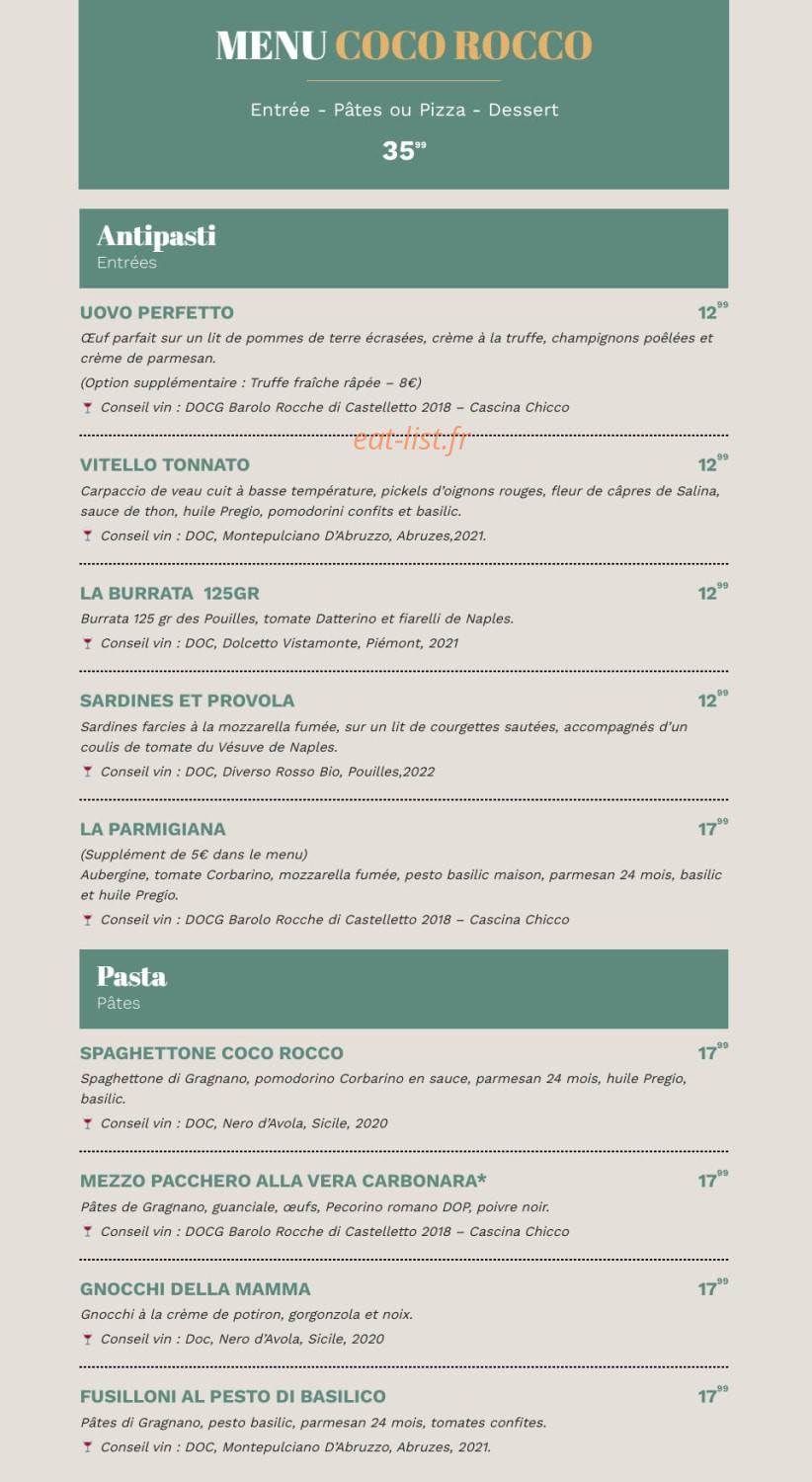 Coco Rocco — carte page 6