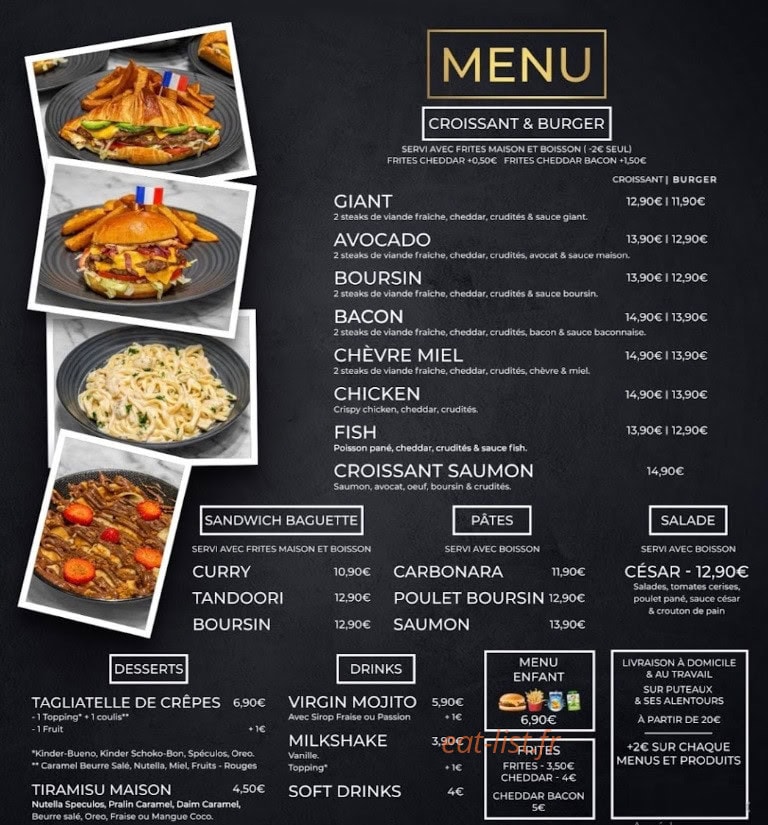 Croissant & Food — carte page 1