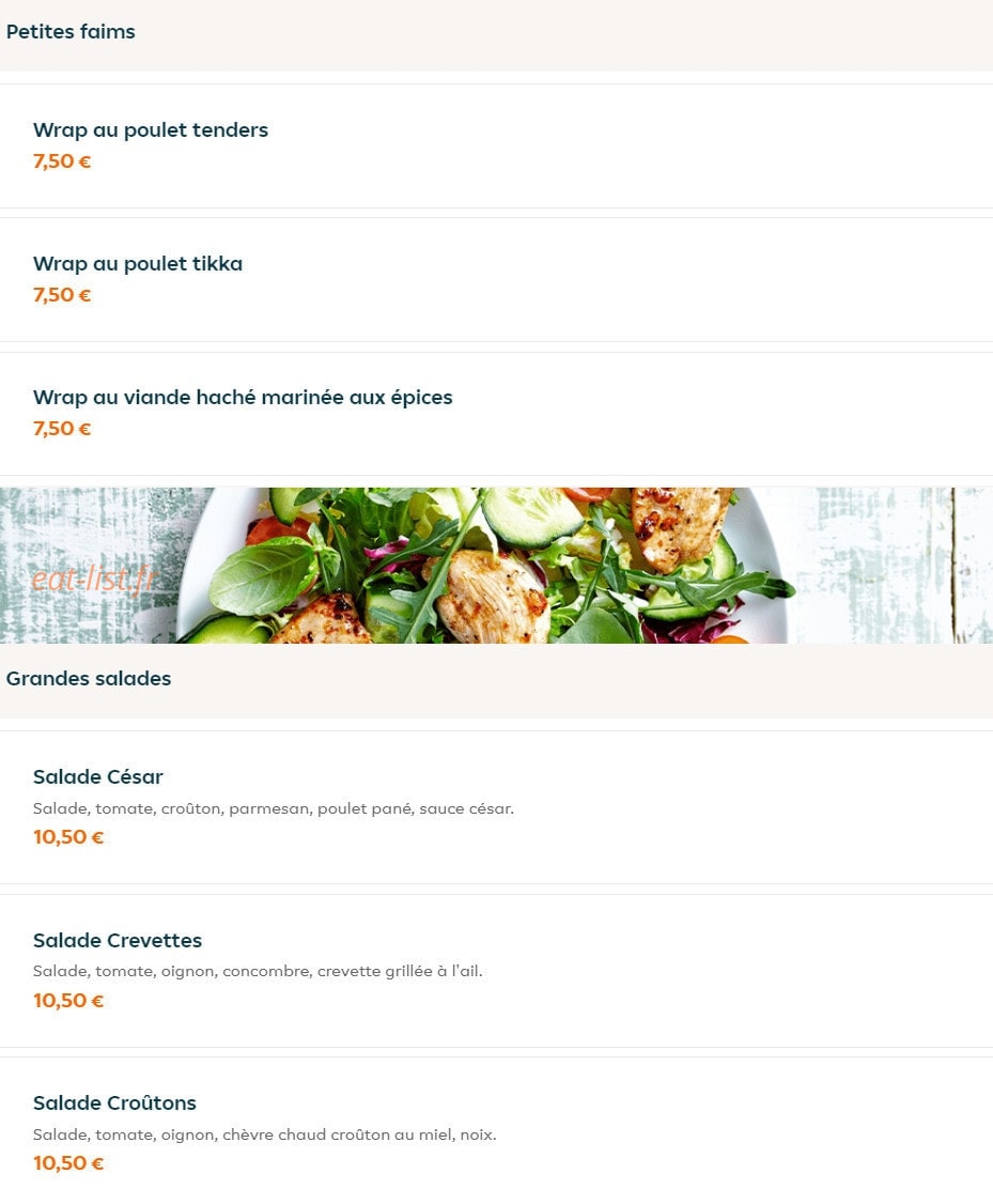 Delight Burger — carte page 2