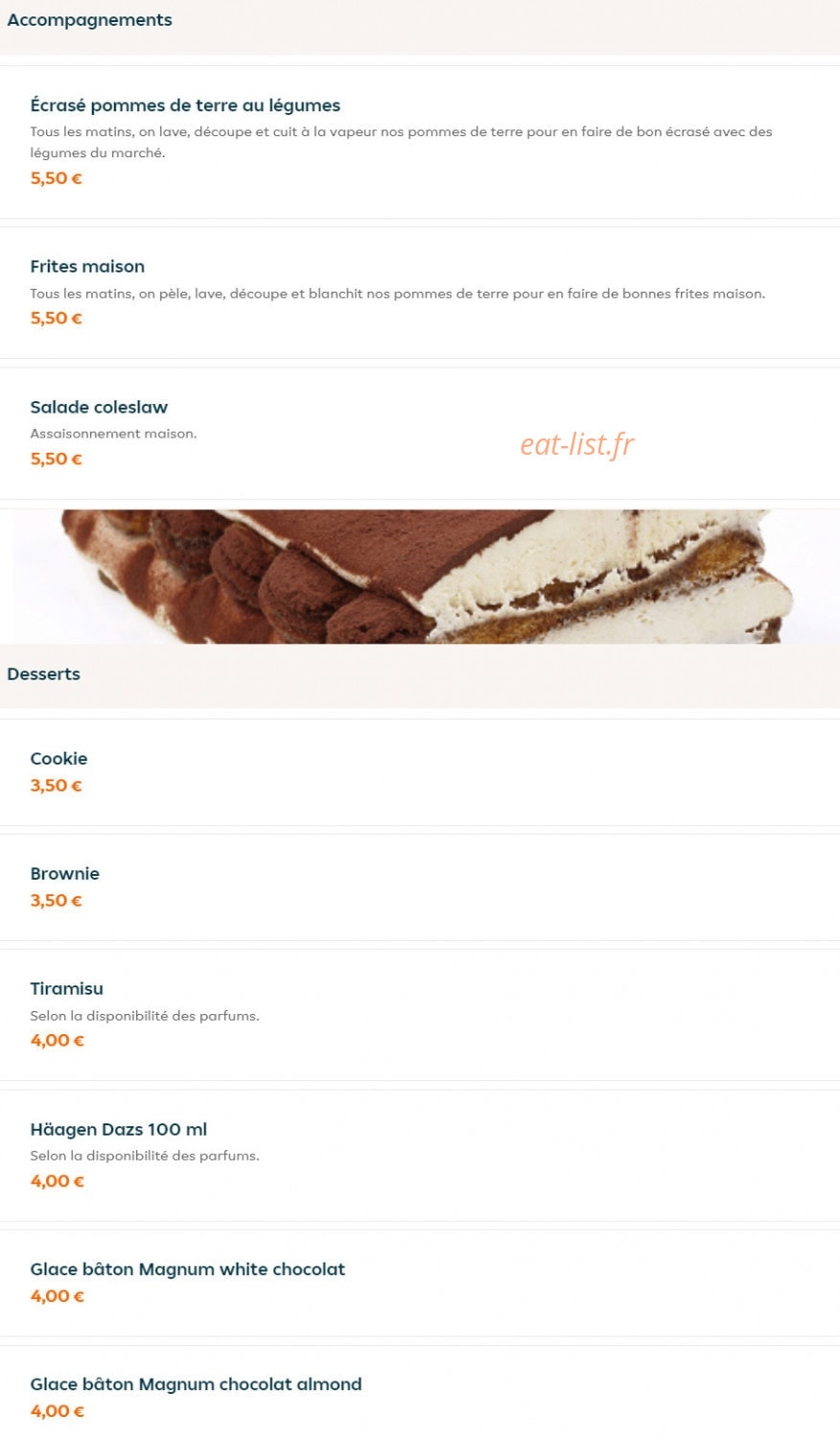 Delight Burger — carte page 4