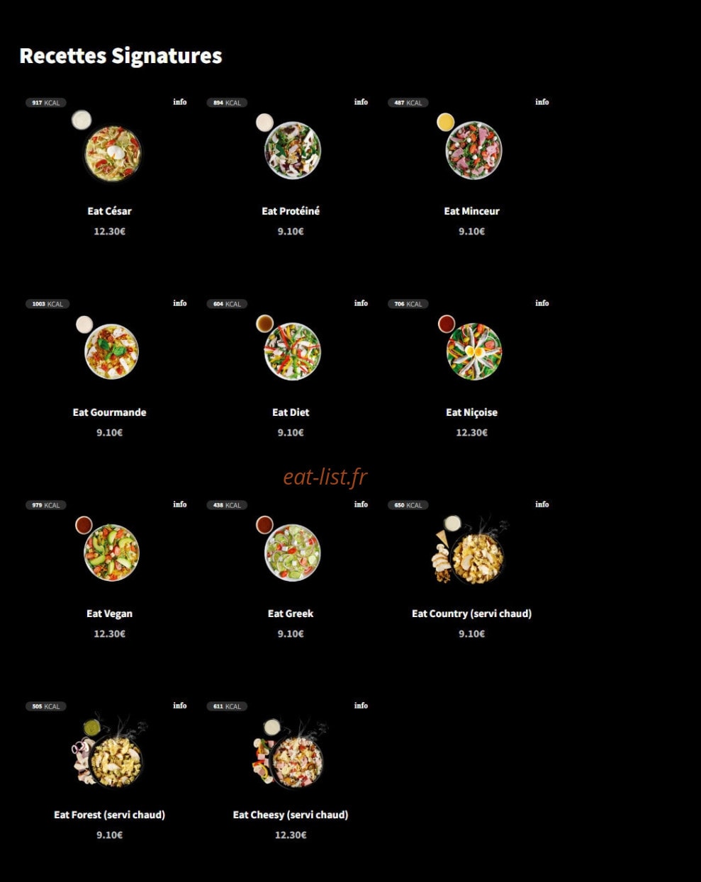 Eat Salad — carte page 12