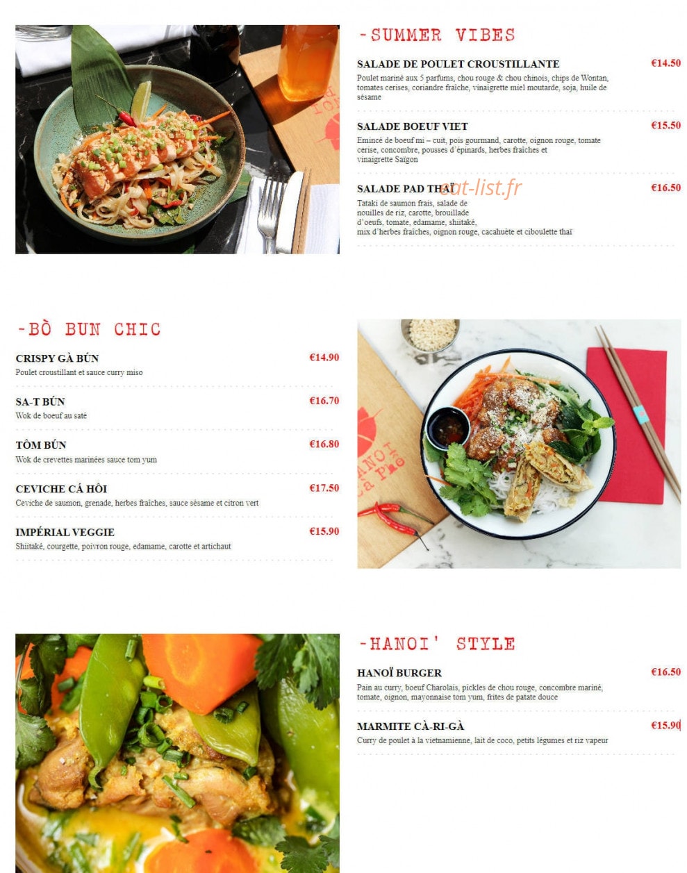 Hanoï Cà Phê — carte page 3