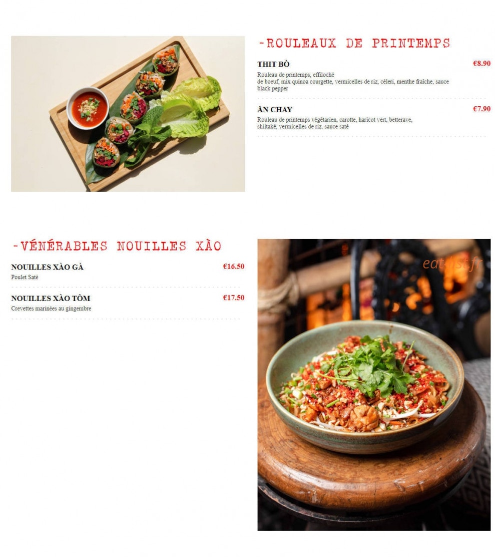 Hanoï Cà Phê — carte page 2