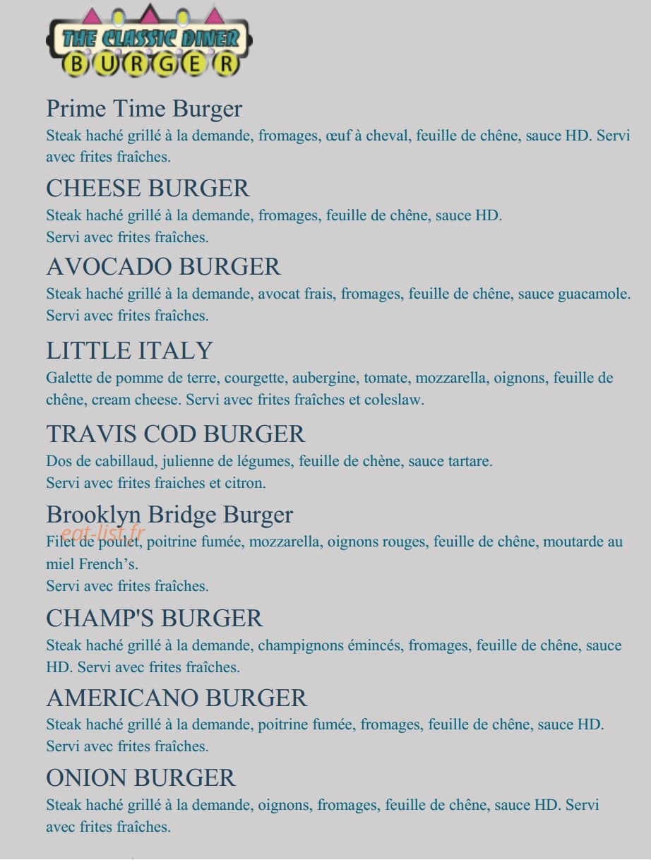 HD Diner — carte page 3