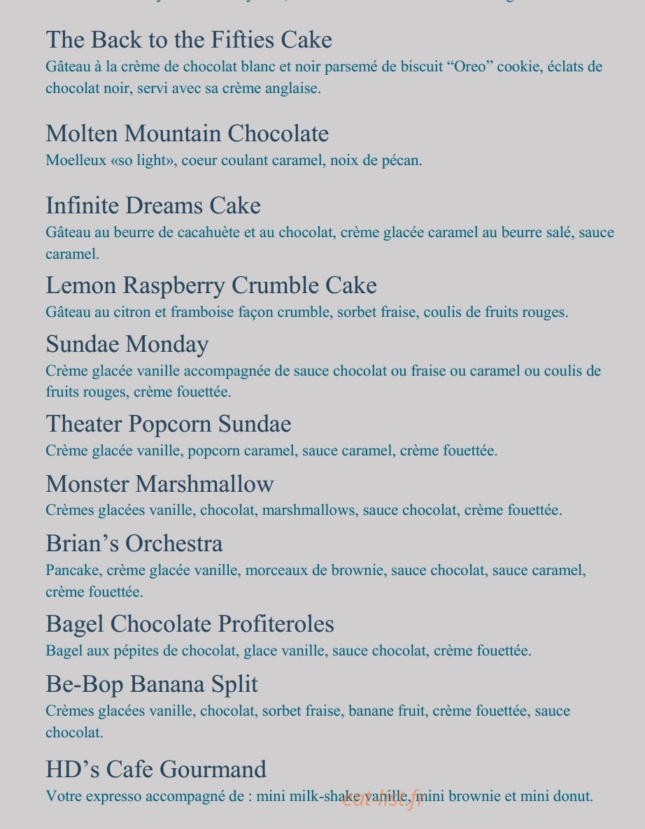 HD Diner — carte page 6