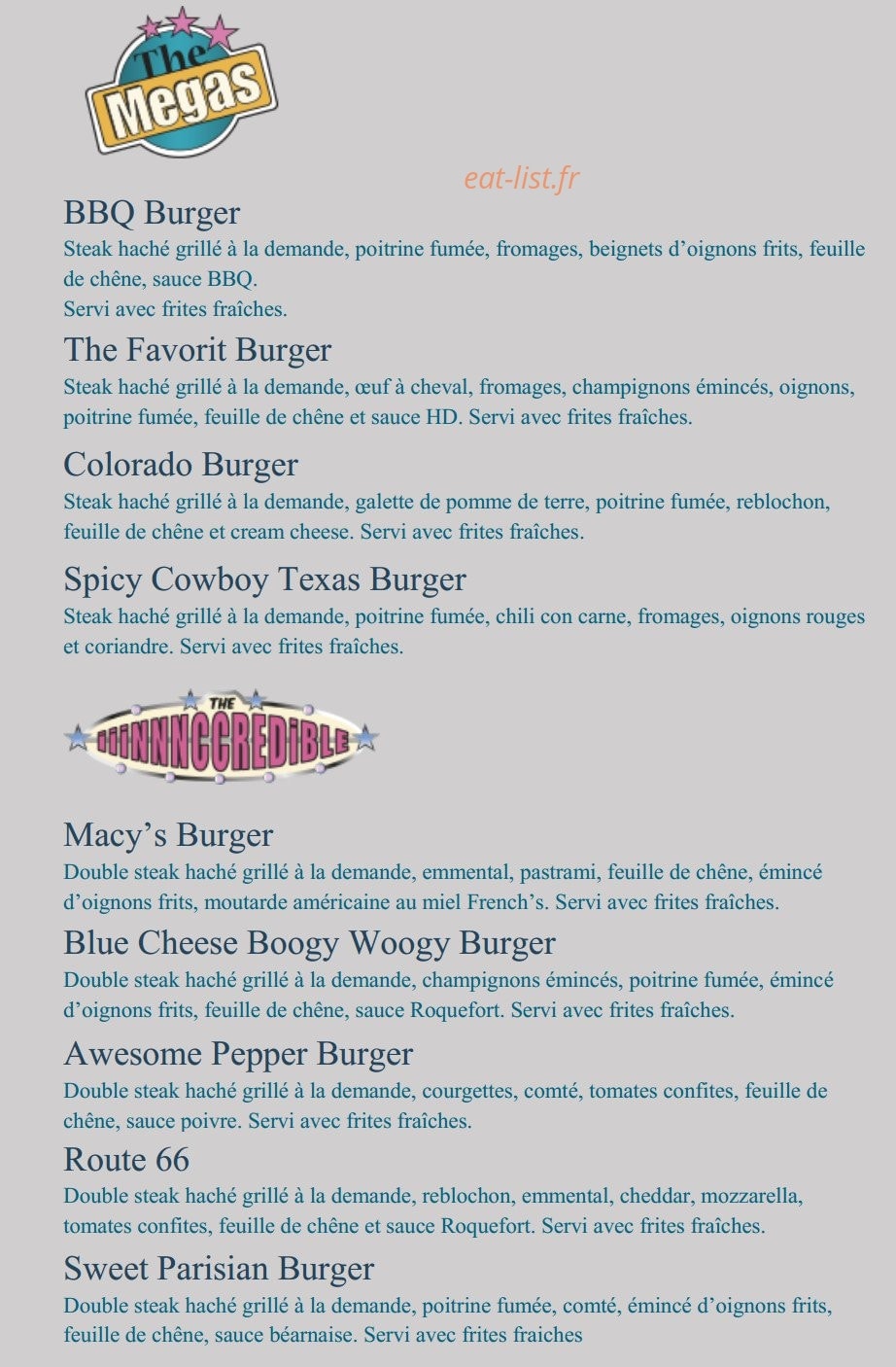 HD Diner — carte page 4