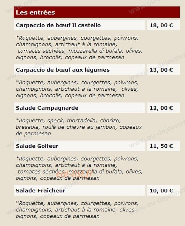 Il Castello — carte page 4