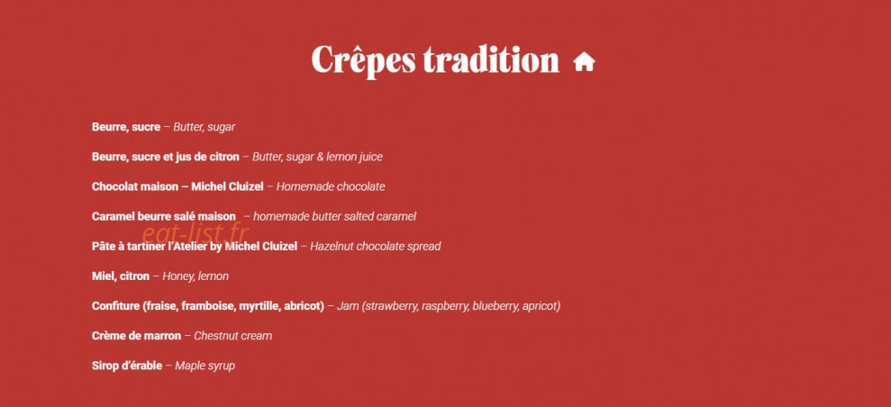L'Atelier Artisan Crêpier — carte page 3