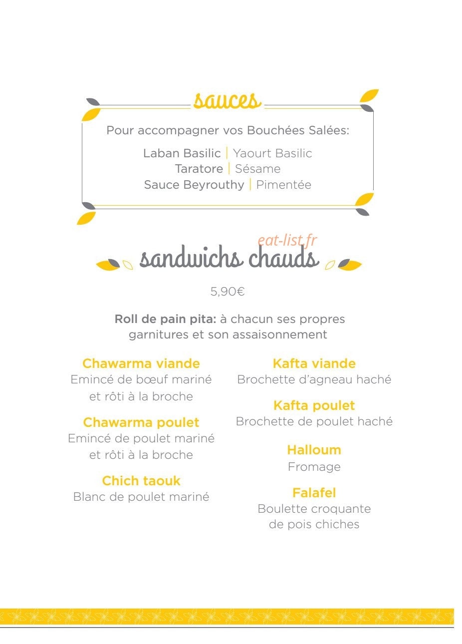 La Cantine Libanaise — carte page 3
