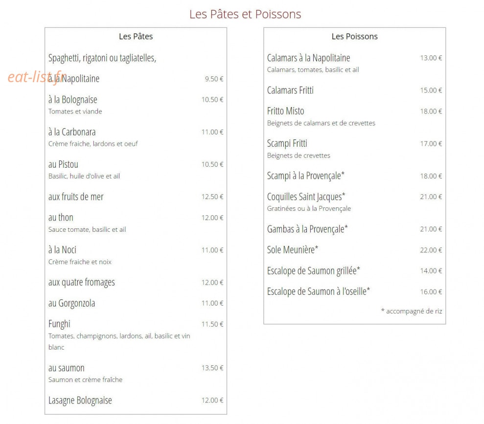 La Diva — carte page 2