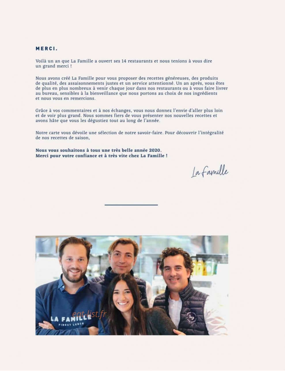 La Famille Finest Lunch — carte page 46