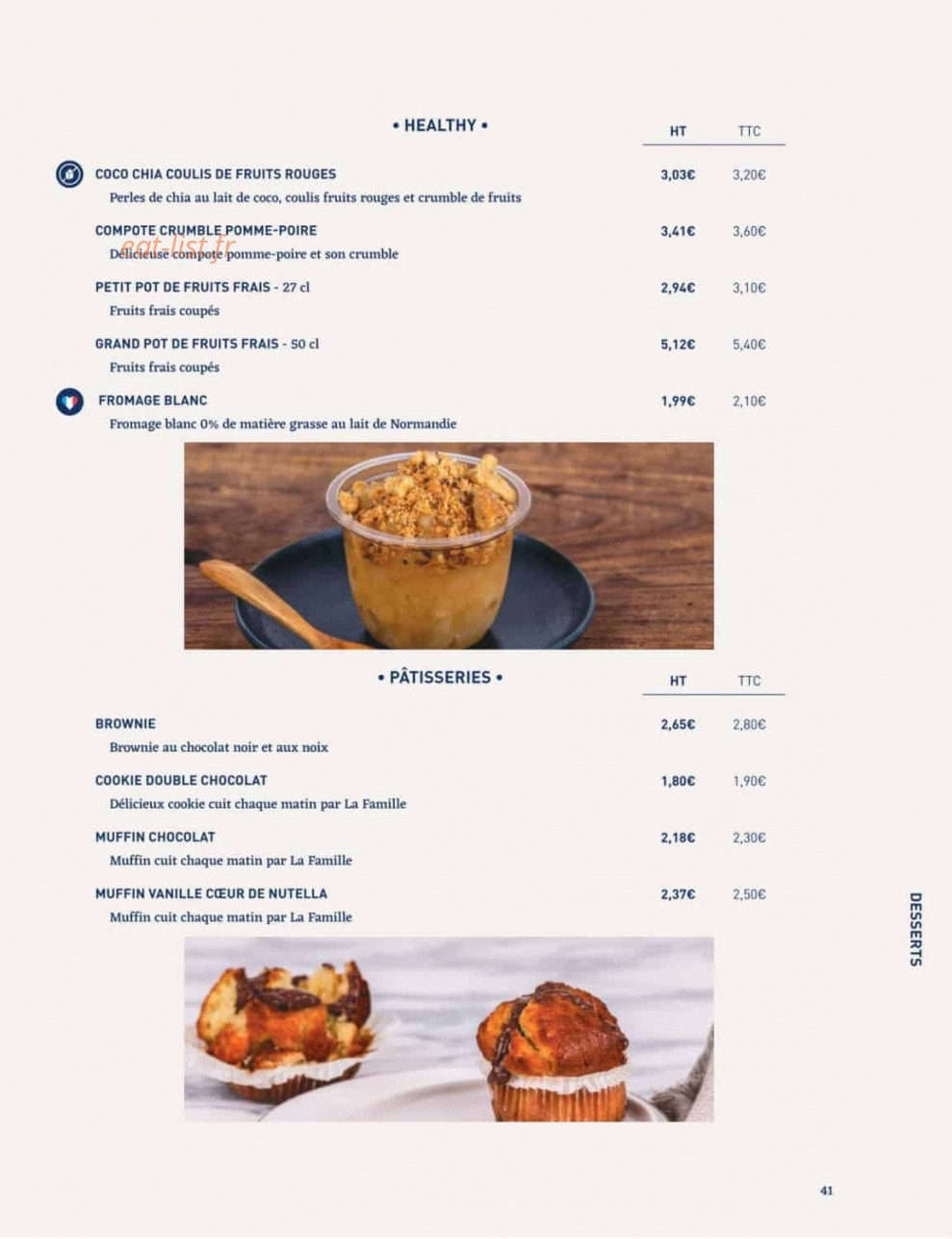 La Famille Finest Lunch — carte page 39