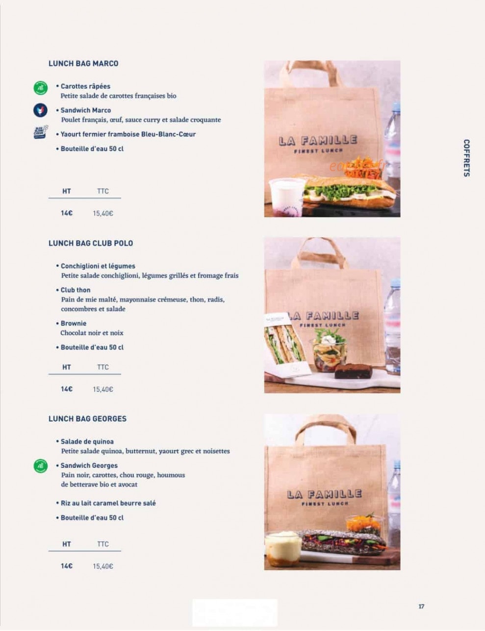 La Famille Finest Lunch — carte page 15
