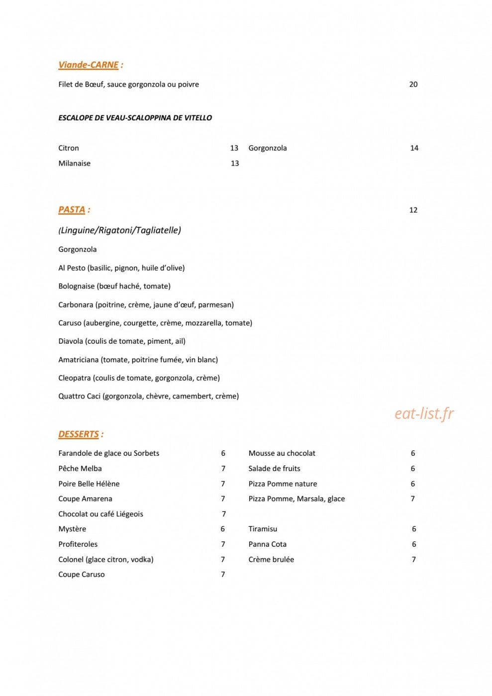 Le Caruso — carte page 2