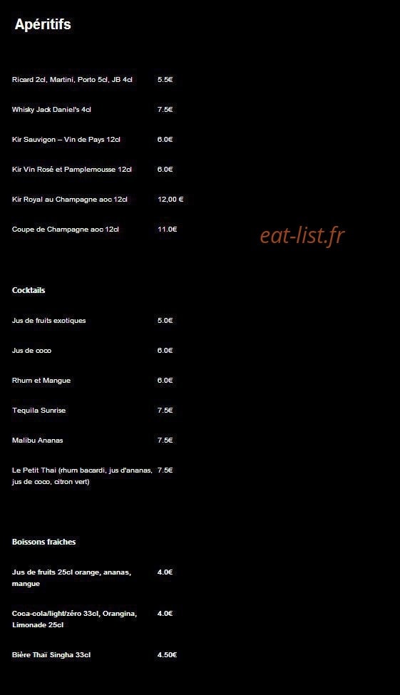 Le Petit Thai — carte page 7