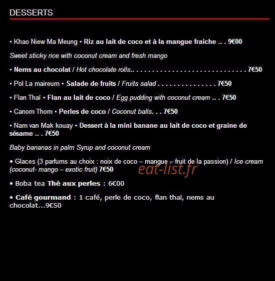 Le Petit Thai — carte page 6