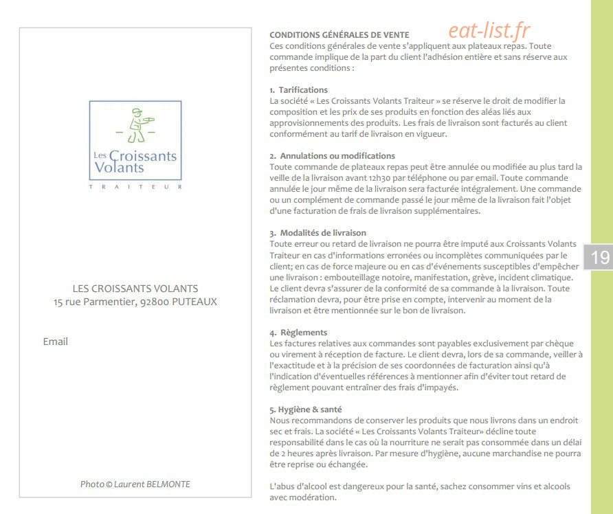 Les croissants volants — carte page 20