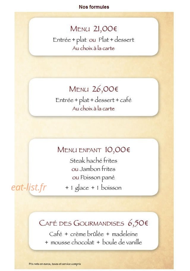 Les Gourmandises — carte page 3