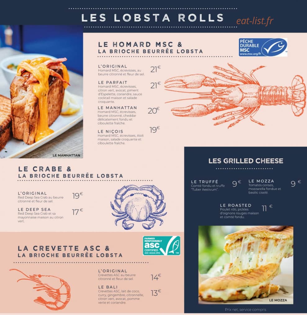 Lobsta — carte page 4