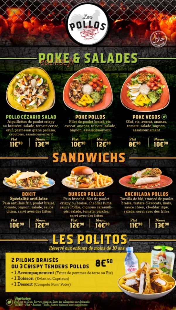 Los Pollos — carte page 1