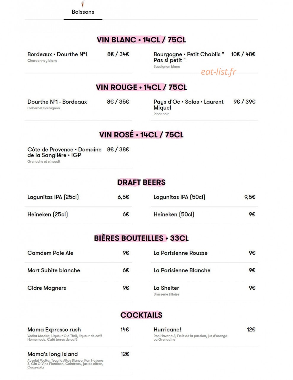 Mama Shelter — carte page 4