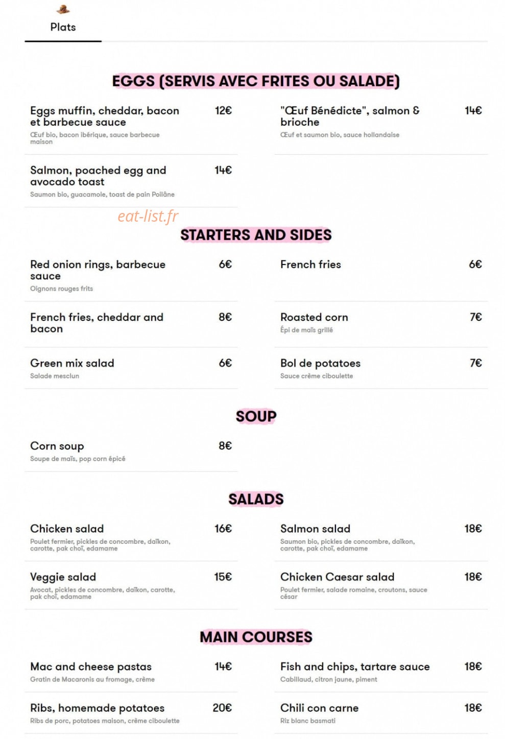 Mama Shelter — carte page 1