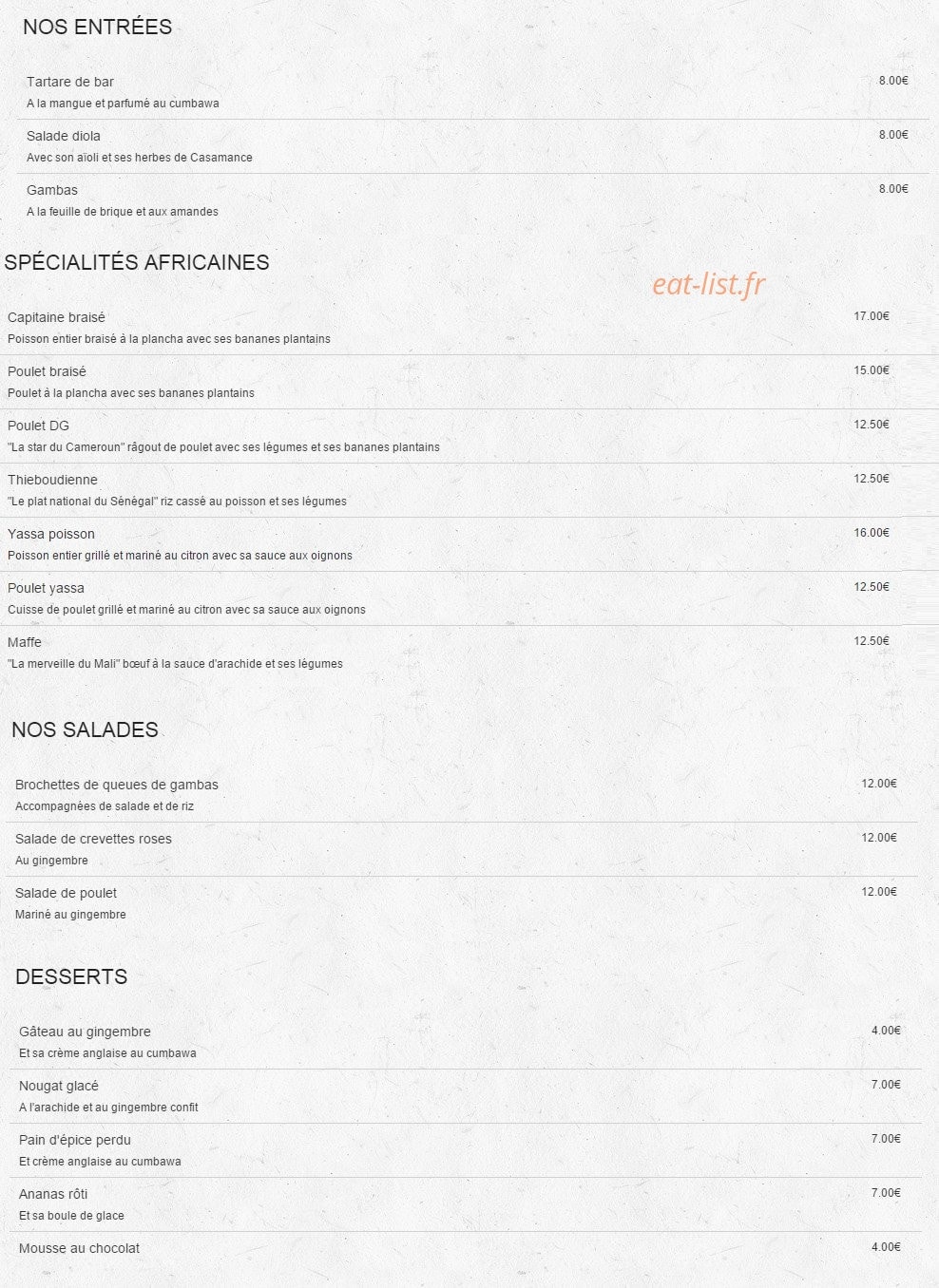 Ô Petit Club — carte page 1