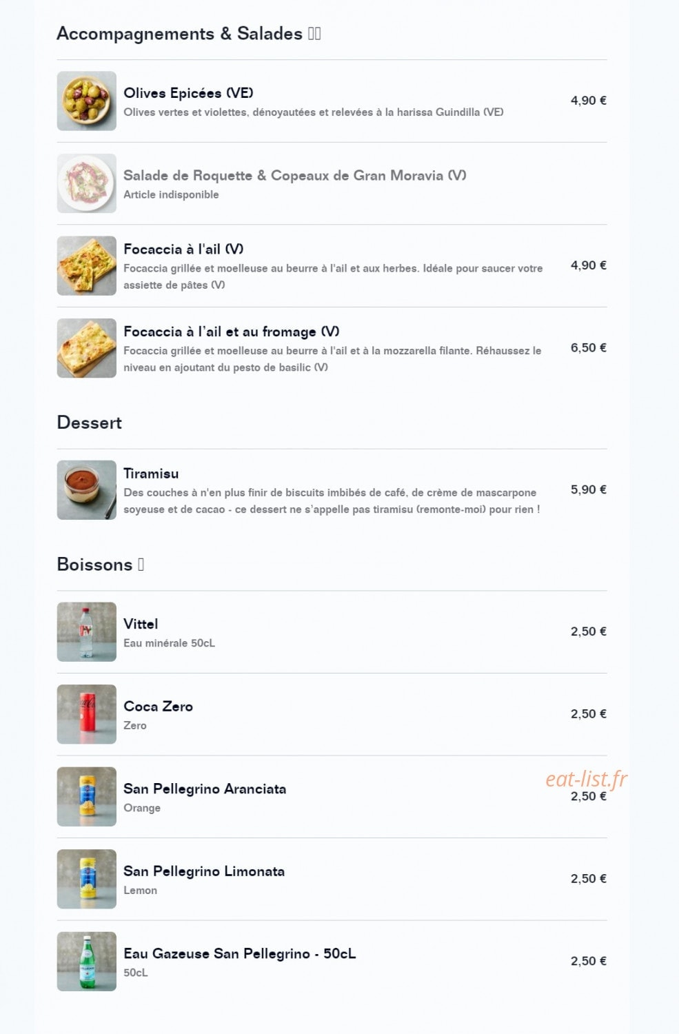 Pasta Dreams — carte page 2
