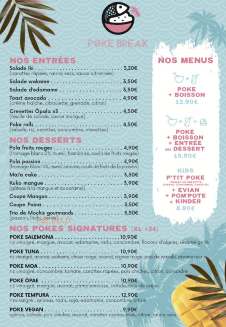 Poke Break — carte page 1
