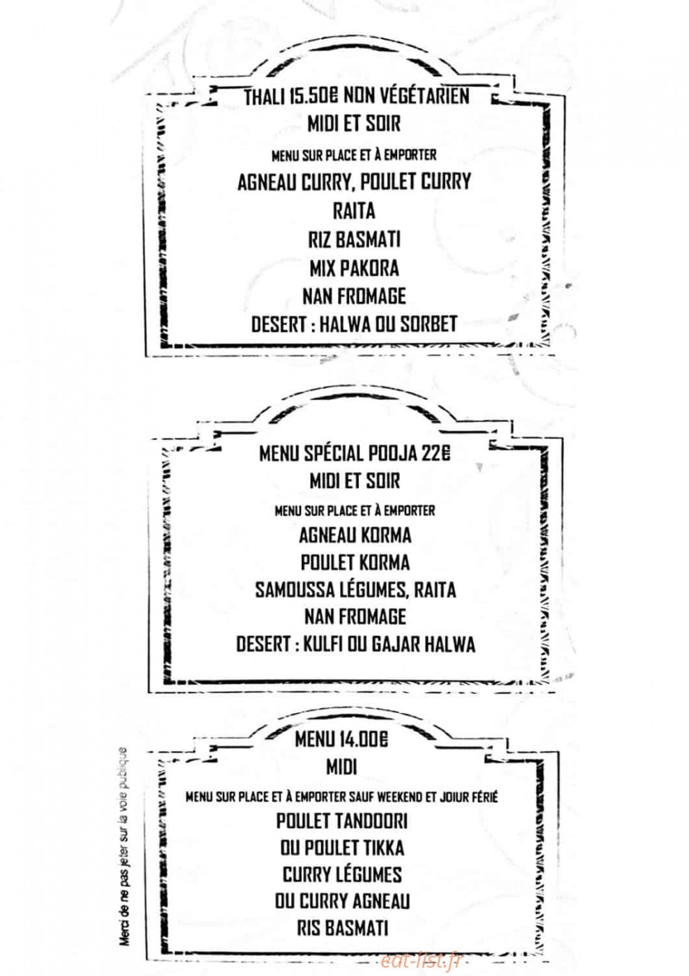 Pooja — carte page 6