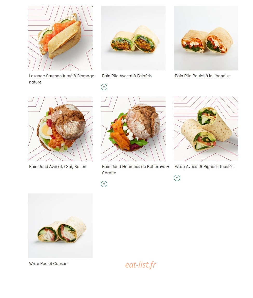 Pret A Manger — carte page 10