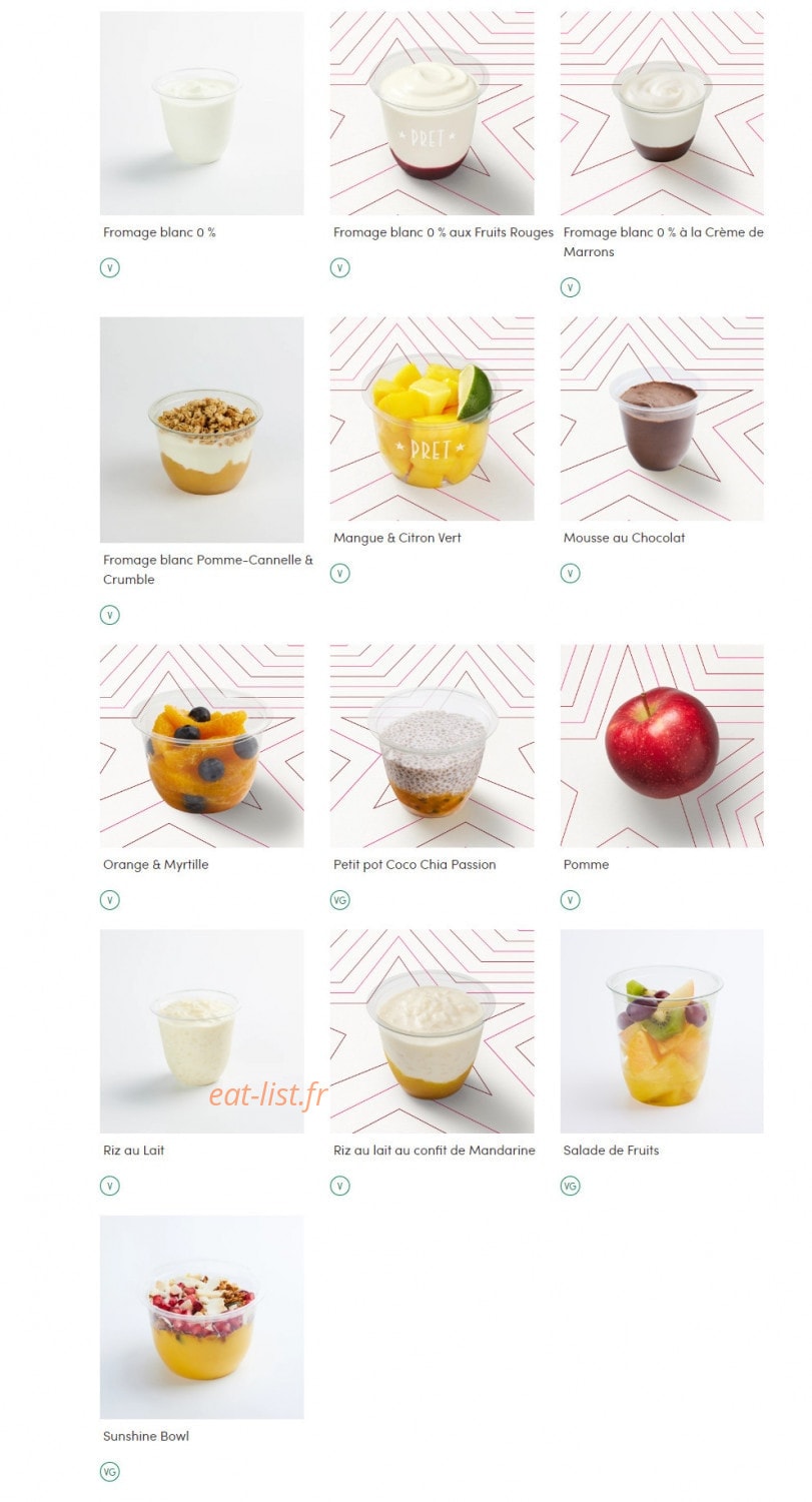 Pret A Manger — carte page 12