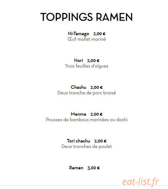 Sola Ramen — carte page 2