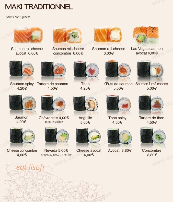 Yoko Sushi — carte page 6