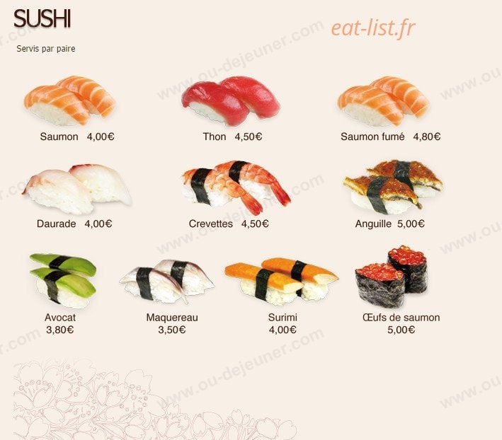 Yoko Sushi — carte page 10