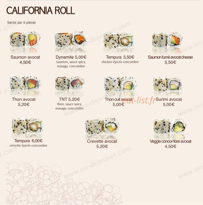 Yoko Sushi — carte page 4