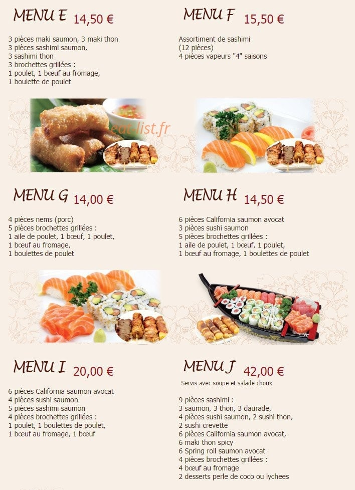 Yoko Sushi — carte page 17