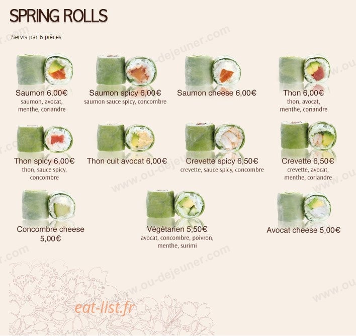 Yoko Sushi — carte page 3