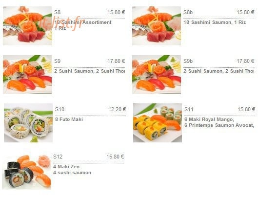 Zen sushi — carte page 5