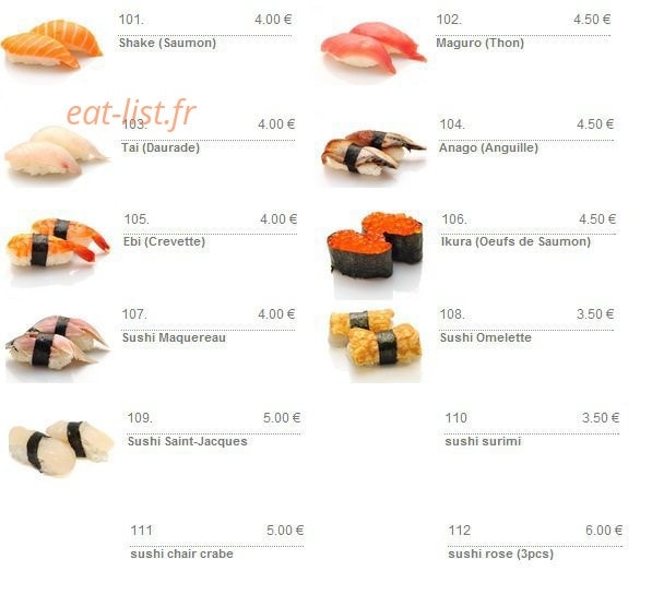 Zen sushi — carte page 10