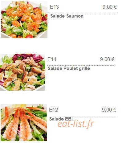 Zen sushi — carte page 1