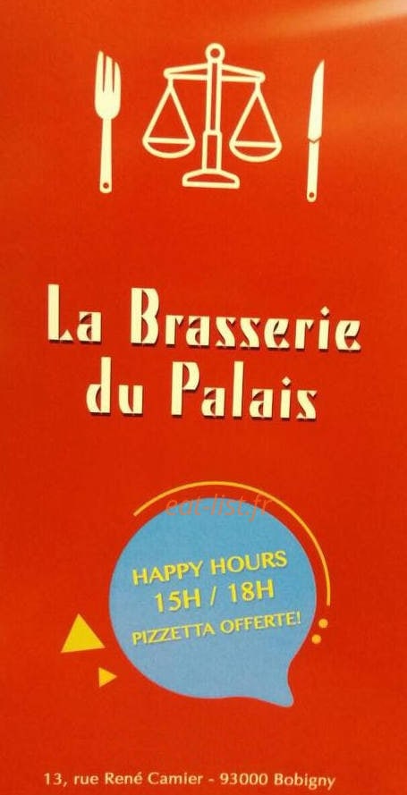 Brasserie du palais — carte page 1