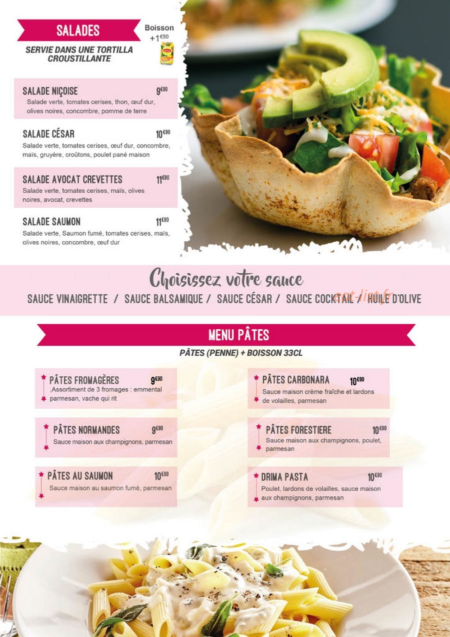 Drima Grill — carte page 1