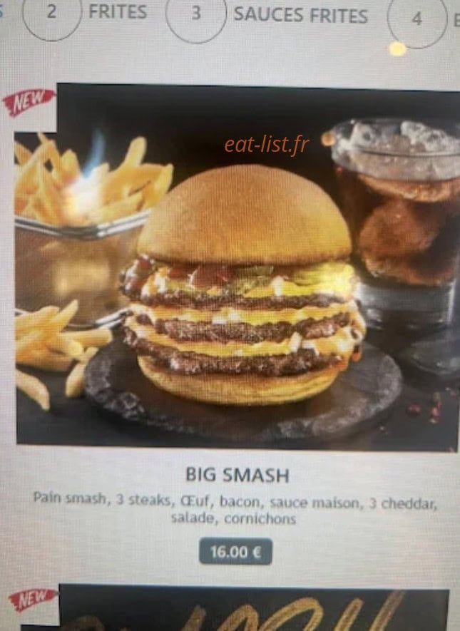 Carte et menu de Drima Grill à Bobigny — Big smash