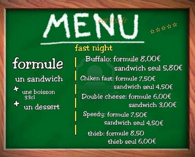 Fast Night — carte page 1