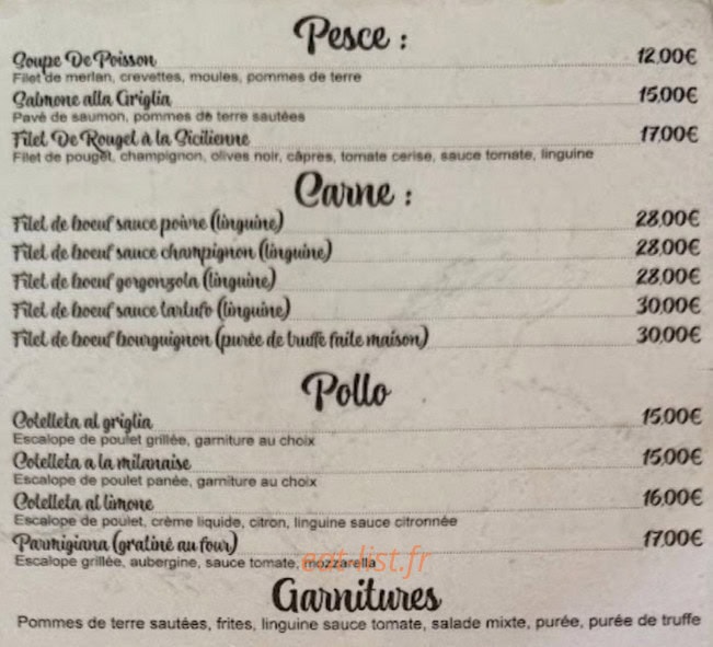 Italian Cantine — carte page 1