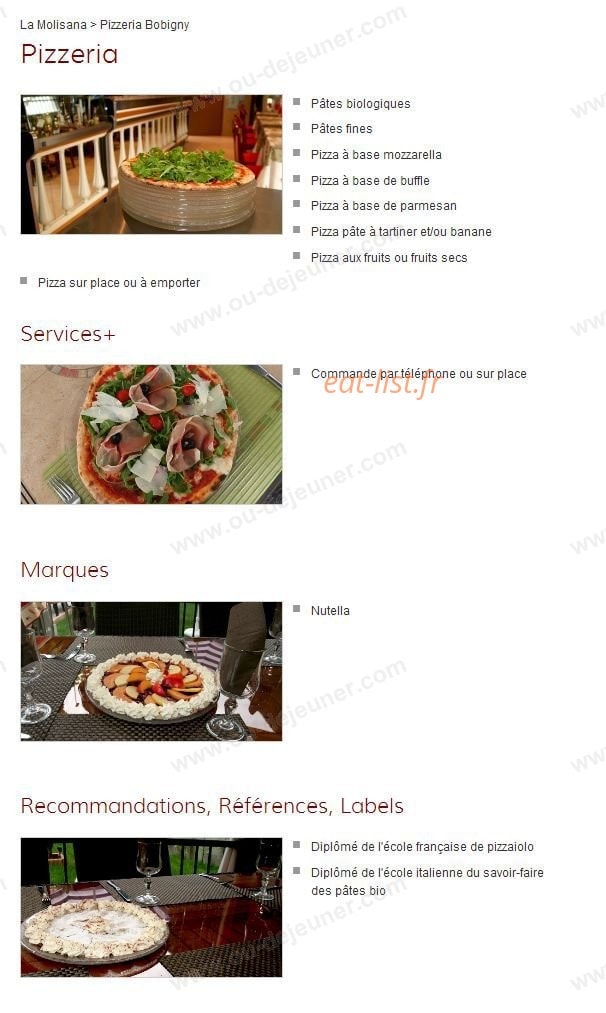 La Molisana — carte page 1